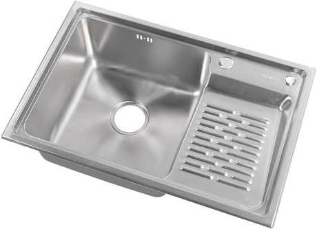 Focket Évier Utilitaire à Lessive avec Planche à Laver, Lourde 304 en Acier Inoxydable Drop dans un Lavabo Simple Bol de Cuisine Lavage de Lavage pour la Buanderie pour la Buanderie