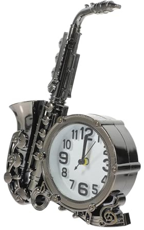 HIAKDOFT Reloj Despertador Forma De Saxofón Retro Grande, Material Duradero, Sin Pilas, para Escritorio y Dormitorio, Decoración Vintage para Hogar, Diseño Aleatorio