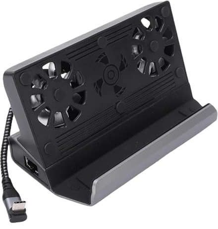 Tosuny Stazione Docking Console di Gioco, 10 in 1 USB C Hub con 4K 2.0 100W PD Carica Doppia Ventole di Raffreddamento RGB Gigabit Ethernet USB 3.0 Porte
