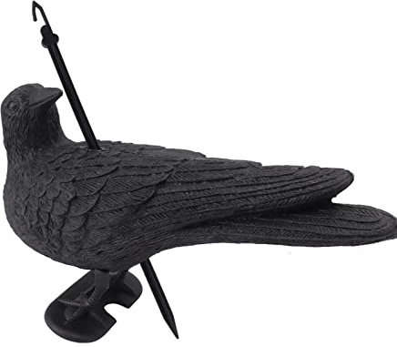 Kaisudiap para decoración de Halloween, Estatua Realista de Codo de Codo, señuelos de Cuervos de plástico Impermeables para Patio, jardín y Patios, diseño Realista con Plumas