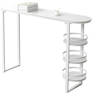 Bartabeller Hushållsbarbord i sten med metallram, vardagsrumsavdelare, högt bord for smala utrymmen Bar Bordets Högbord(100 * 45 * 105cm)
