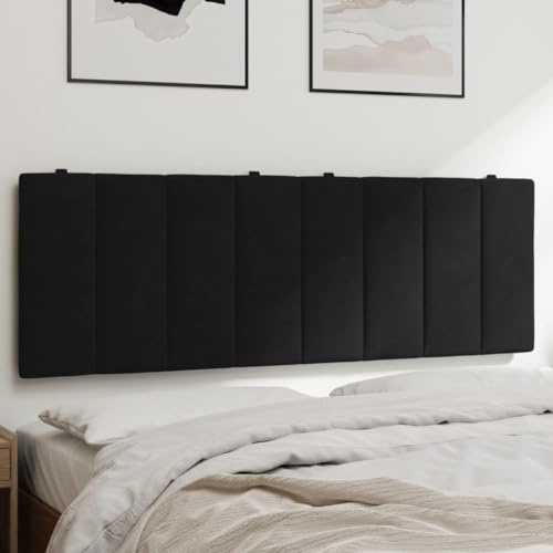 QJBSAVVA Kopfteil 120 cm Schwarz Samt Rückenlehne fürs Bett mit Schaumfüllung Modernes Design Wandkissen Bettkopfteil für Schlafzimmer
