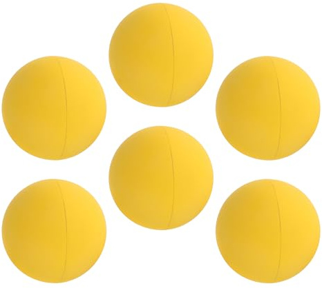 HOLIDYOYO Lot de 6 Balles de Squash Rebondissantes en Caoutchouc Jaune Petites Balles D’Entraînement Professionnelles pour Handball et Racquetball pour Jeux D’Intérieur et Amélioration