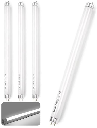 4 Pack T8 18W Fluorescent Tube Lamps 600mm, 6500K Cool White CFL Bulbs, G13 2 Pin Base High Efficiency Lamps for Strip Lights, Energy Saving Consumption Tubes Light, Suitable for Kitchen, Bathroom
