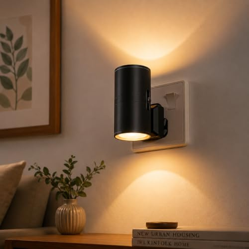 LOHAS-LED Plug in Night Light,Dimmable Nightlight 100LM,Dusk to Dawn Sensor | Warm White 2700K LED Nightlight, Night Light Plug in Wall for Bedroom Hallway Stairs Bathroom Toddler, 1 Pack