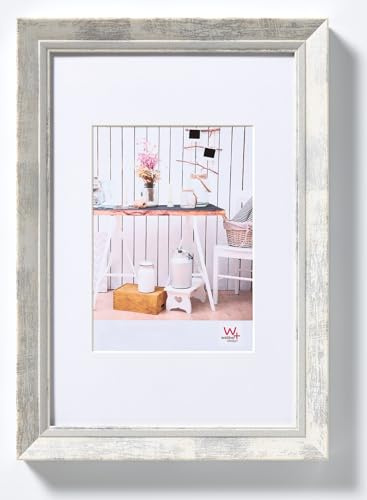 walther design Bilderrahmen weiss 30 x 40 cm mit Passepartout, Chalet Designrahmen EL040W