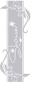 GRAZDesign Fenstertattoo Shower mit Blumen, Fensterfolie Fensteraufkleber für Badezimmer, Folie für Duschkabine, Glastür / 150x57cm