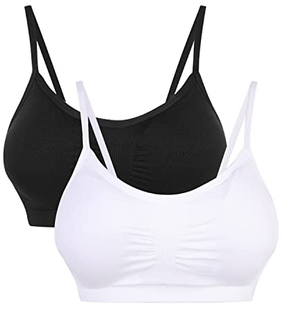 Vertvie Womens Strech Duenn Ohne Buegel Push up Yoga Sports BH Bra Top Set Fuer Fitnesstraining Polsterung 2er/3er Pack