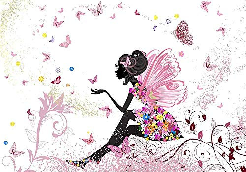 Papel tapiz fotográfico habitación infantil mariposa elfo mural, papel tapiz con motivos, papel tapiz de seda elfo, mariposa, flores - 200x140 CM