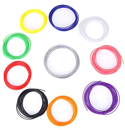 3D Stift Filament, 10 Farben 1.75mm, 3D Drucker PCL Filament, Länge pro Stück: Ca. 5m / 16,4ft