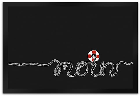 speecheese Fußmatte XL in 40x60 cm mit Moin-Schriftzug und Rettungsring Dekoration Maritime Geschenkidee Norddeutschland Friesland Deutsches Meer Plattdeutsch Gruß Willkommen