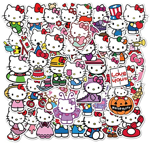 HNTR Kitty Stickers | 50 Cute Cat Stickers for Cat Lovers | Adorable Sticker Pack for Tablets, Kindle & Scrapbooks