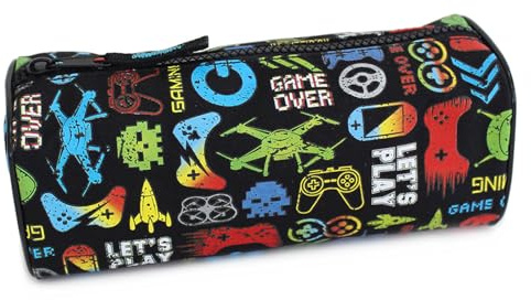 Fashion Stationery Pencil Case Boys Federmappe Jungebnn Schulmappchen Mappchen Schwarz Kinder Federstasche Etui School Gamer Mappchen Federmappchen