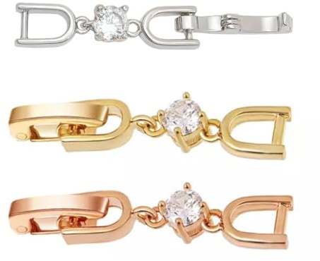 ONDEGO Klappverschluss Verlängerung silber rosegold gold Collier Armband Zwischenstück Verschluss (Gold)