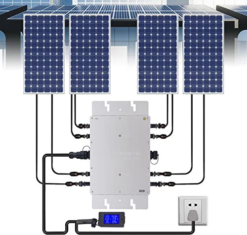 DC28-50V Mikro Wechselrichter MPPT 1200W PV Solar Grid Tie Micro Inverter Modul, für 30V oder 36V Sonnenkollektoren (Silver)