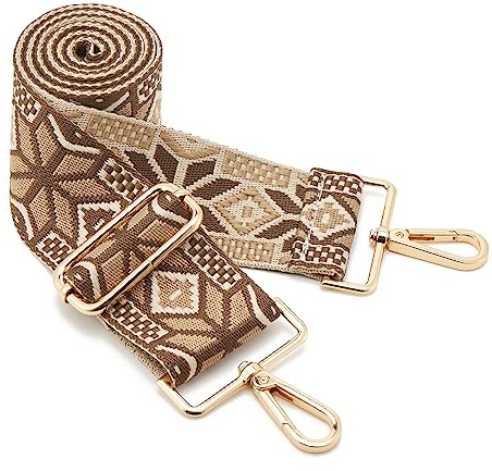 ZOUIQSS Damen Goldfarbener Bunter Schultergurt - Längenverstellbarer Breiter Tragegurt für Handtaschen 94-165cm (5 cm, Farbe 66)