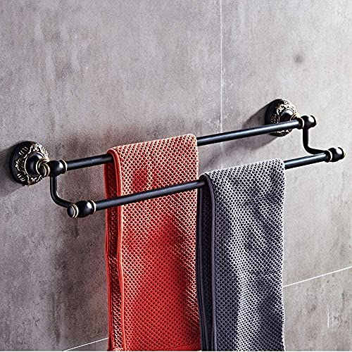 VVHUDA Badezimmer-Handtuchständer, Platz-Aluminium-Doppel-Handtuchhalter, antiker handgeschnitzter Handtuchhalter, Multifunktions-Badezimmer-Aufbewahrung small Gift