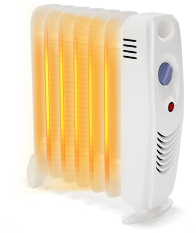 ORALNER Oil Filled Radiator Heater, 700W Portable Space Heater with Adjustable Thermostat, Energy Saving and Overheating Protection, Electric Space Heater for Indoor Use, Gray