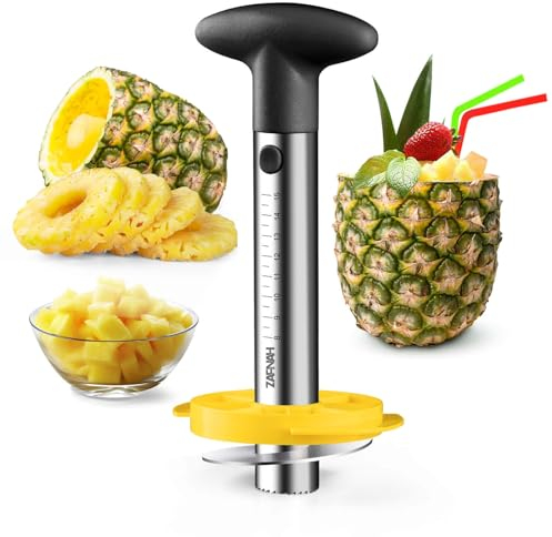 ZAFNAH Pineapple Cutter and Corer Tool, Stainless Steel Pineapple Slicer Peeler, Easy Pineapple Core Remover Eye Removal Tool, Pelador De Piña