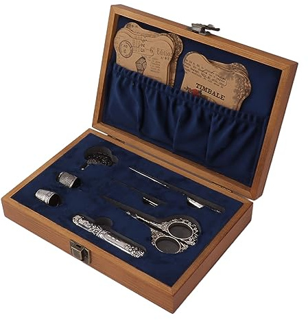 Stickscheren-Set, Europäischer Stil, Komplettes Nähset, Retro-Edelstahl-Nähwerkzeuge, Antike Nähschere Für Stickereien(Vintage-Silber)