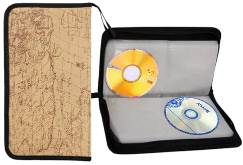 Biluer 1PCS CD Tasche für 80 Discs CD Hüllen CD Aufbewahrung DVD Tasche Mappe zur Aufbewahrung Platzsparend für Büro Wohnzimmer und Zuhause