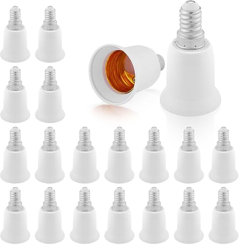 Convertitore da E14 a E27 - Portalampada Adattatore per Attacco Lampada a Incandescenza LED - 20 Pezzi