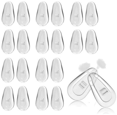 Moguri 10 Paar Brillen nasenpads,Nasenpads zum Einstecken rutschfeste Brille Nasenpads Weiche Silikon Transparent für Brillen Sonnenbrillen Rutsch Stopper Gläser Nasenpad