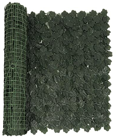 Rouleau de feuilles de lierre artificiel - Pour haies de jardin, balcon, décoration extérieure - 50 x 200 cm