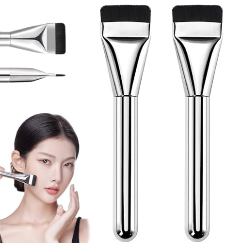 Lyoveu Ultra Thin Foundation Brush,Pennello per Make-up per Fondotinta, Pennello per Correttore Piatto,Pennello per Fondotinta, Ultra Sottile per Miscelare Liquidi in Polvere