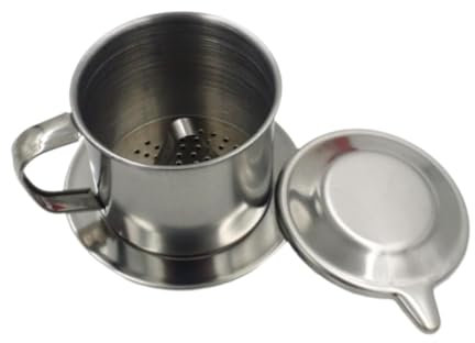 DimyFew Vietnamesischer Kaffeefilter, vietnamesischer Kaffeefilter aus Edelstahl, Wiederverwendbare Kaffeepresse für die, 9Q