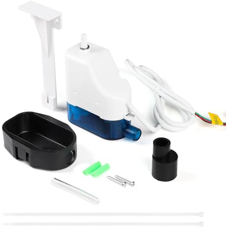SWAWIS Bomba de Condensado para Aire Acondicionado, con 70ml Depósito de Agua, Caudal Máximo de 24 l/h, Altura MAX de Impulsión 10 m, 19dB Bomba de Drenaje para Acondicionadores de Aire de 10kW