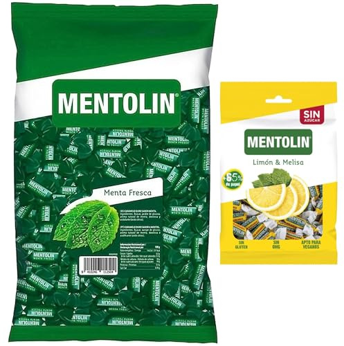Mentolín caramelos duros menta fresca bolsa 1kg y de regalo limon melisa s/a bolsa 100g