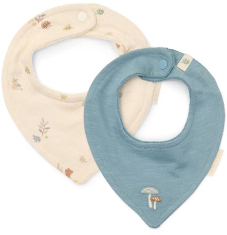 Little Dutch Lätzchen Bandana Dreieckstuch Halstuch Baby Kleinkind 2er Set blau beige - Forest Friends