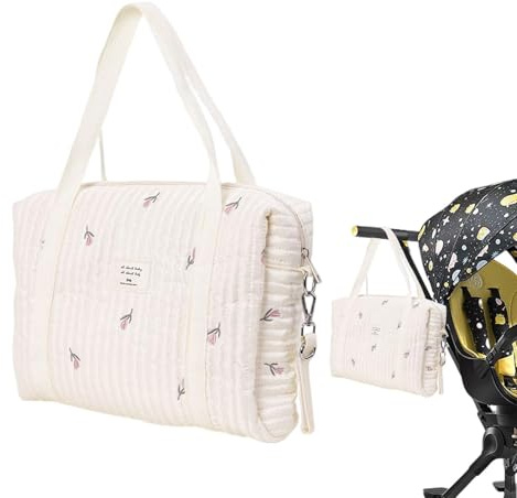 Windeltasche – Tragetasche aus weichem Stoff mit Griffen und dekorativen Nähten | Babyorganizer mit mehreren Taschen für Eltern, Einkäufe, Wochenendnutzung, Reisen, Tuliip, Se référer au descriptif