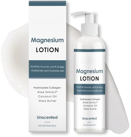 Topical Magnesium Lotion – Topical Magnesium Chloride Cream Butter Support for Sleep, Soothes Tired Legs, Bone, Heart & Muscle Health - Lavender & Chamomile – 8.36 oz / 237 G (Pack of 1)