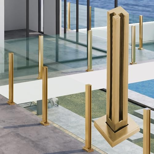 Ringhiera in Vetro per Hotel e ristoranti, Sistema di ringhiera in Acciaio Inox Quadrato per Recinzione in Vetro, Scale per Giardino di casa, balaustra