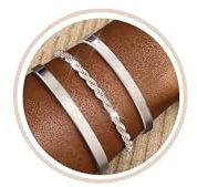 FUNElA Armband Damen Gold Silber Armreif 18k Vergoldet Edelstahl Armbander | 3 Stück Goldene Wasserfest Stapelbare Verstellbare Armkette Set CZ Zirconia Knoten Armreifen Tennisarmband Chmuck für Frauen