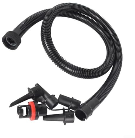 Tubo gonfiabile per pompa ad aria, lunghezza 1,2 m, con 5 ugelli, set di ricambio adatto per kayak, paddle, gommoni, materassi e palloni da spiaggia