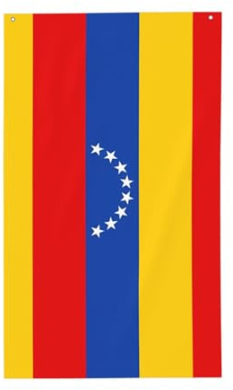 Bandera de Venezuela. Bandera decorativa para exteriores de 3 x 5 pies, pancarta vertical de poliéster. Adecuado para su uso como decoración al aire libre