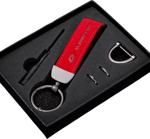 Llavero de Motocicleta Ante para QJMOTOR Moto Llaveros Resistente Duradero Regalos de Moto Accesorios,Red-A
