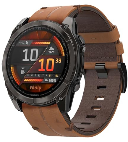 TOPsic Läderarmband för Fenix 8 51 mm, Läder