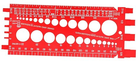 Medidor De Rosca De Tuerca Y Perno, Herramienta De Tamaño Roscado,Medidor De Medida | Mano Multifuncional Para Profesionales Amateur Bricolaje,