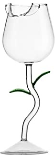 Naroote Verre à Cocktail en Verre à Haute Teneur en Borosilicate, Fleur de Rose, pour Bar de Fête, Transparent/rose, 280 Ml, 1 ou 2 Verres à Vin, Boîtes de Nuit et Repas (#4)