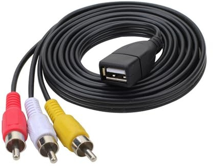 Buxuaaaa USB hona till 3RCA hane HDTV video kompositadapter omvandlare kabel video förlängningssladd för telefon surfplatta hemmabio digital ljudkabel för spelkonsoler