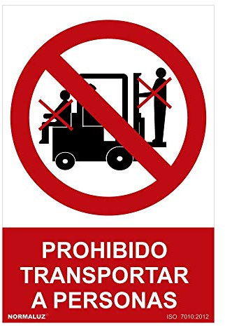 NORMALUZ SEÑAL PROHIBIDO PROHIBIDO TRANSPORTAR A PERSONAS (PVC 0.7MM) 30X40CM
