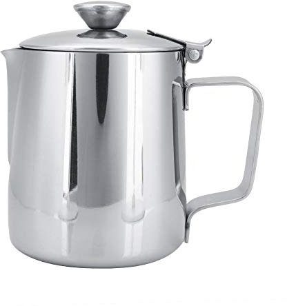 MAGT Bricco per Latte, 1500ML Brocca per Schiumare in Acciaio Inossidabile con Coperchio Brocca per Latte per Cappuccino ed Espresso