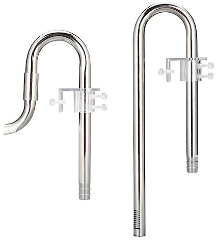 MiOYOOW Aquarium Wasseroberfläche Skimmer, Aquarium Filterrohr Edelstahl Zufluss Abfluss Rohre für Aquarium Planted Tank 12 / 16mm