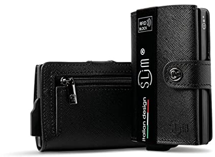 SLim Porta Carte di Credito Schermato Portafoglio Uomo Rfid Portatessere Anticlonazione Donna Portacarte Uomo