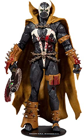 McFarlane Toys, 7-inch Spawn Classic (Bloody Mortal Kombat 11 Figure with 22 Moving Parts, Collectible Mortal Kombat Figure with collectors stand base – Ages 14+