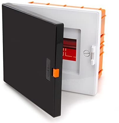 Scatola dei fusibili con livella a bolla da incasso, piccolo distributore a incasso, 6 moduli, 1 fila, IP40 IK07